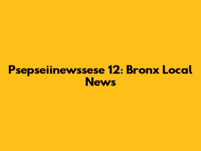 Psepseiinewssese 12: Bronx Local News
