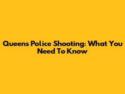 Queens Police Shooting: What You Need To Know