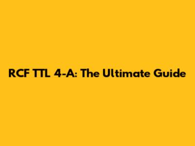RCF TTL 4-A: The Ultimate Guide