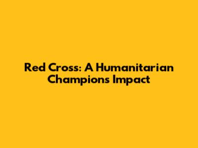 Red Cross: A Humanitarian Champion's Impact