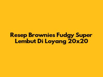 Resep Brownies Fudgy Super Lembut Di Loyang 20x20