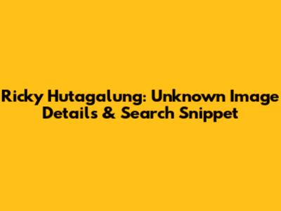 Ricky Hutagalung: Unknown Image Details & Search Snippet