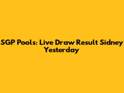 SGP Pools: Live Draw Result Sidney Yesterday