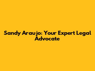 Sandy Araujo: Your Expert Legal Advocate