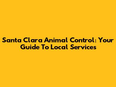 Santa Clara Animal Control: Your Guide To Local Services