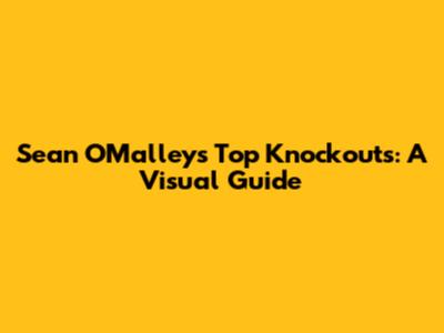 Sean O'Malley's Top Knockouts: A Visual Guide