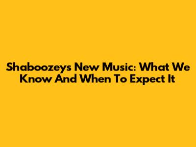 Shaboozey's New Music: What We Know And When To Expect It
