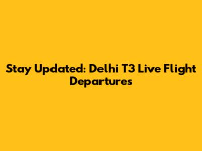 Stay Updated: Delhi T3 Live Flight Departures