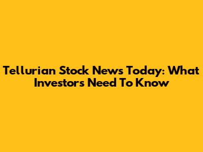 Tellurian Stock News Today: What Investors Need To Know