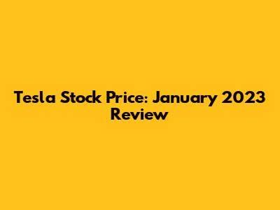 Tesla Stock Price: January 2023 Review