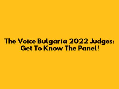 The Voice Bulgaria 2022 Judges: Get To Know The Panel!