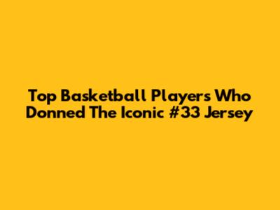 Top Basketball Players Who Donned The Iconic #33 Jersey