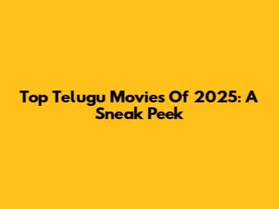 Top Telugu Movies Of 2025: A Sneak Peek