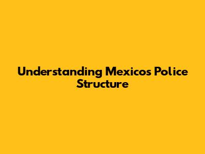 Understanding Mexico's Police Structure