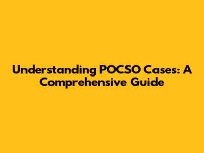 Understanding POCSO Cases: A Comprehensive Guide