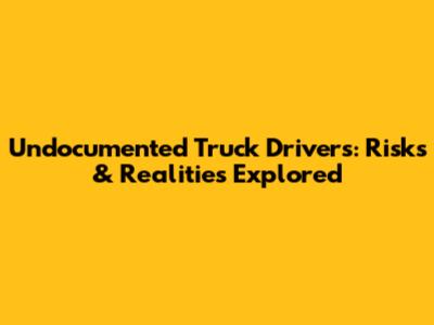 Undocumented Truck Drivers: Risks & Realities Explored