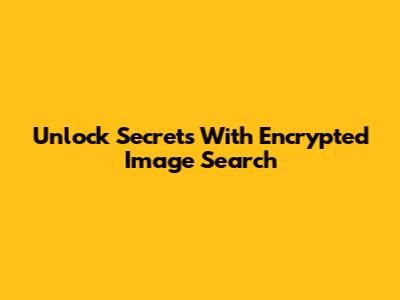 Unlock Secrets With Encrypted Image Search
