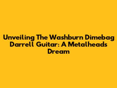 Unveiling The Washburn Dimebag Darrell Guitar: A Metalhead's Dream