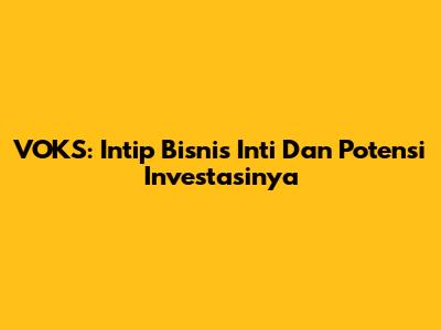 VOKS: Intip Bisnis Inti Dan Potensi Investasinya