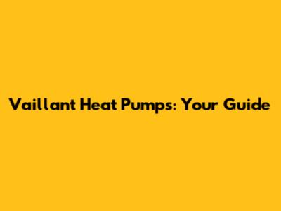 Vaillant Heat Pumps: Your Guide