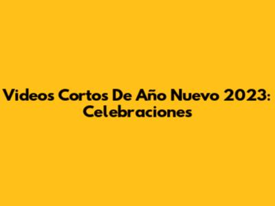 Videos Cortos De Año Nuevo 2023: Celebraciones