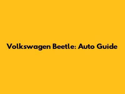 Volkswagen Beetle: Auto Guide