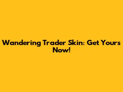 Wandering Trader Skin: Get Yours Now!
