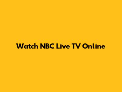 Watch NBC Live TV Online
