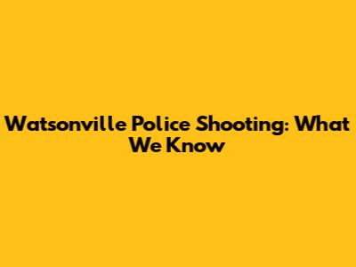 Watsonville Police Shooting: What We Know