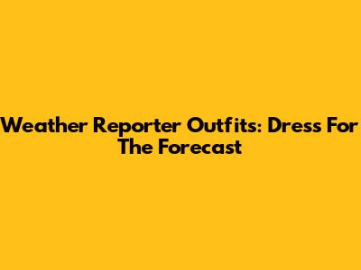 Weather Reporter Outfits: Dress For The Forecast
