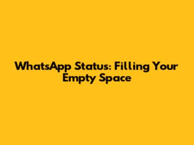 WhatsApp Status: Filling Your Empty Space