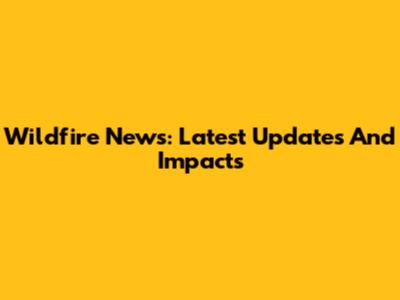 Wildfire News: Latest Updates And Impacts