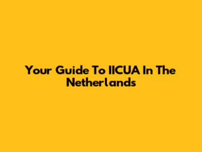 Your Guide To IICUA In The Netherlands