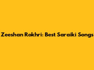 Zeeshan Rokhri: Best Saraiki Songs