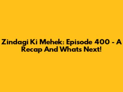 Zindagi Ki Mehek: Episode 400 - A Recap And What's Next!